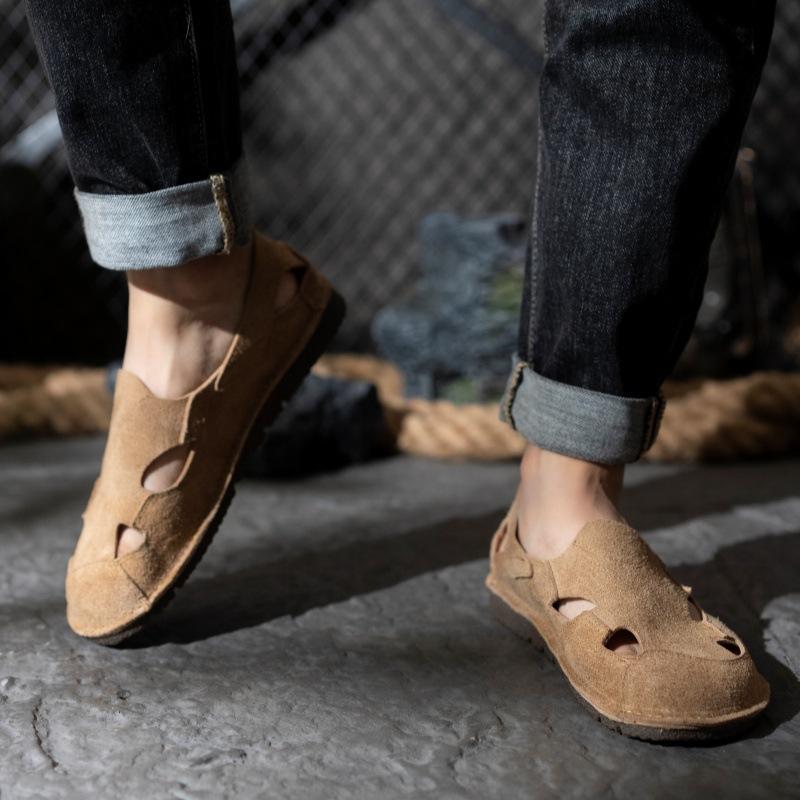 Summer New Products Men's Baotou Handmade Leather Sandals Outdoor Versatile Fashion Casual Men's Shoes Factory