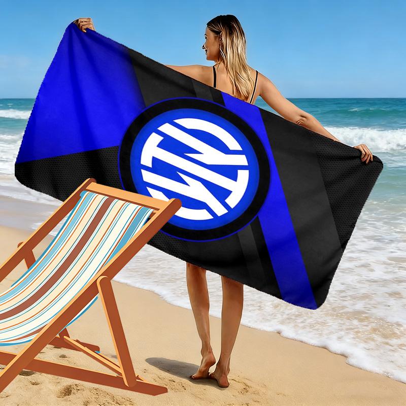 Inter Mailand Wappen Display Strandtuch Outdoor Camping weich Saugfähiges Badetuch schnelltrocknendes Handtuch zum Schwimmen Outdoor Pooltuch Druck Strandtuch