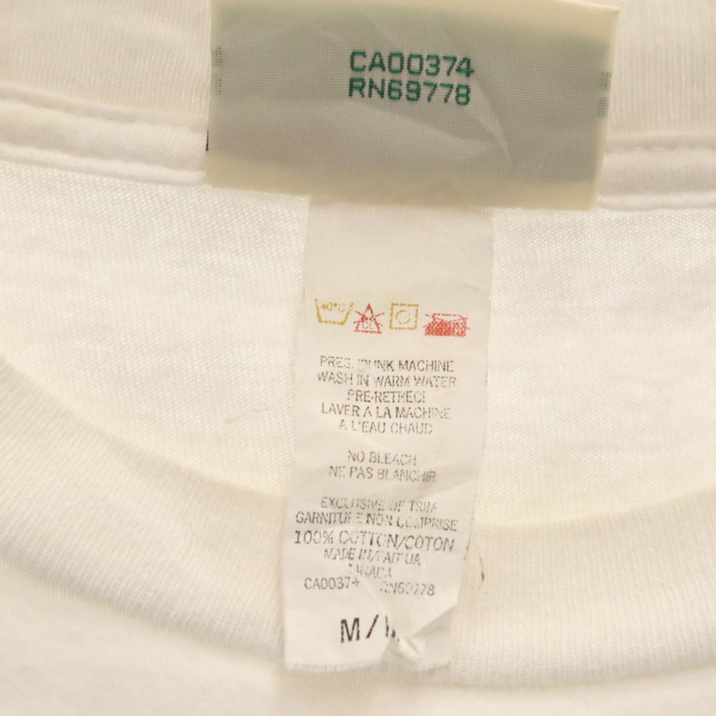 NORDISCH 90er Altes Kurzarm-T-Shirt M Weiß Einzelnaht Herren Gebraucht