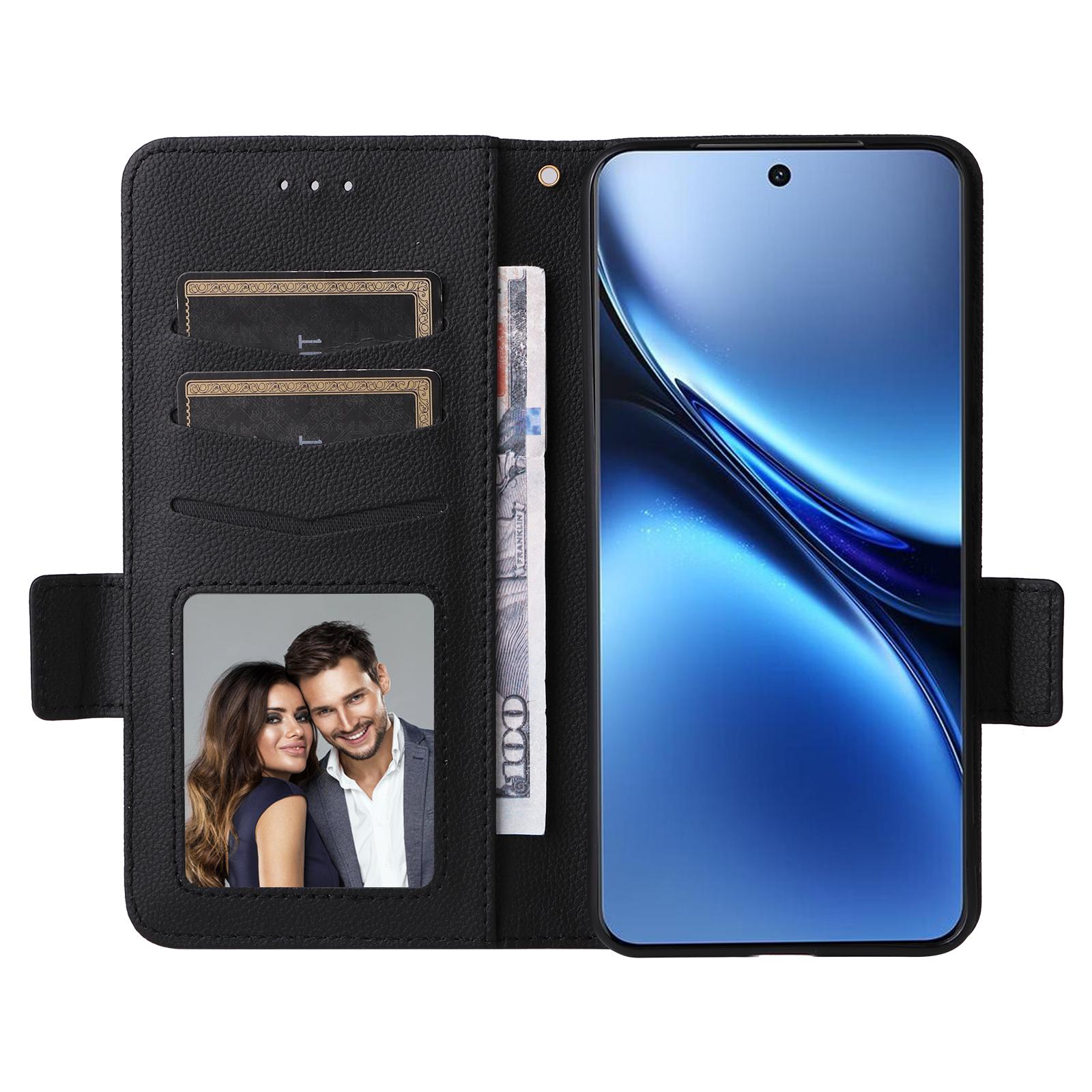 

Для vivo X200 5G Чохол з ремінцем на зап ястя Текстура лічі PU шкіра Гаманець Чохол для телефону White