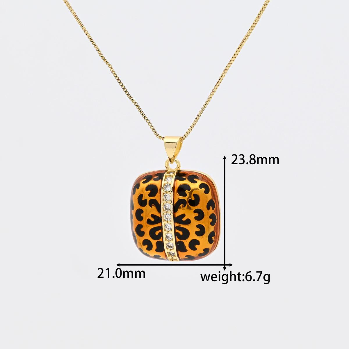 18k Gold-Plated Heart & Leopard Print Stud Earrings for Women
