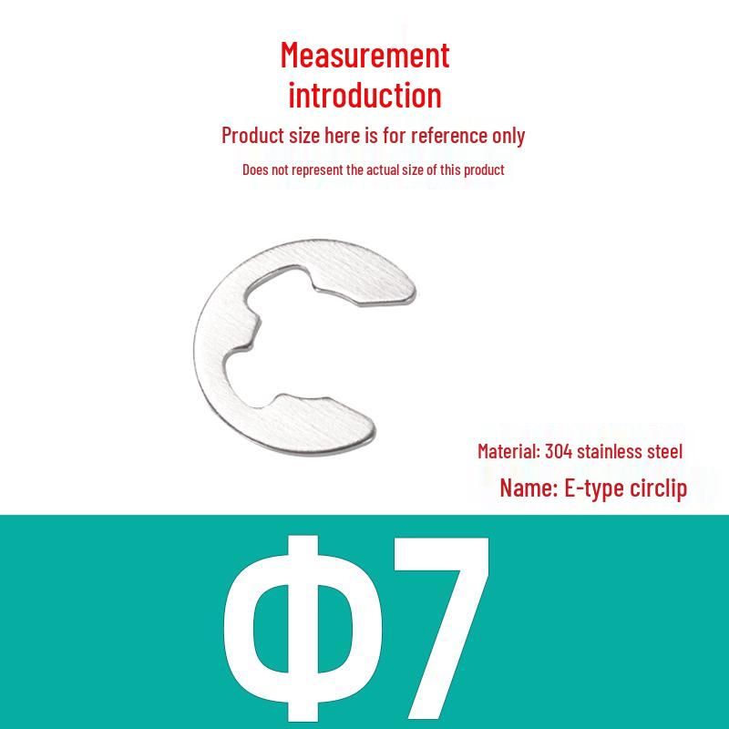304 Stainless Steel E-type Circlip for Bearing Shaft and Door Lock