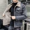 Men's Winter Denim Jacket: Thick, Warm, Trendy, Versatile, Windproof, Velvet-Lined, Fashionable Lapel, Multi-Pocket Outerwear