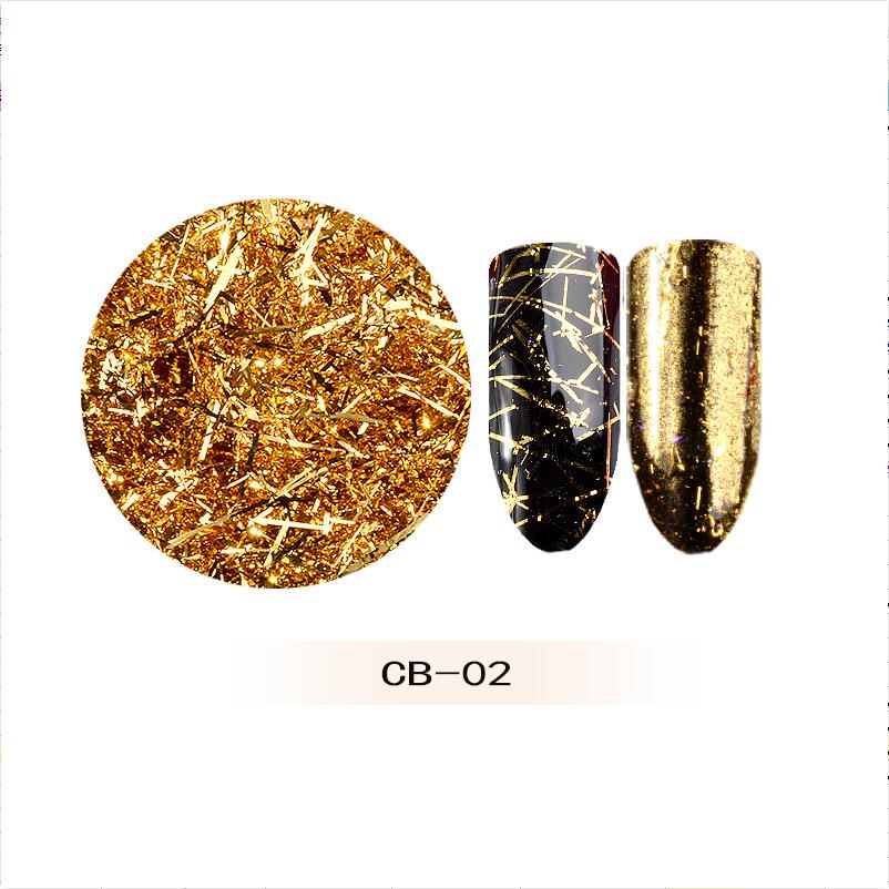 6 Farben Nagelstreifen Nail Art 3D Nageldekoration Metalldraht Linie Spiegel Flakies Set UV Gel Nageldekor