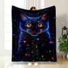 Cosmic Cat Galaxy Blanket Bedroom Blanket for Livingroom Couch Lunch Break Soft Throw for Friend's Festival Gift