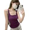 Summer Korean Style Slim Fit Square Neck Cotton Vest Top