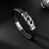 Men’s Punk Style Leather Bracelet – Stainless Steel OPK Fashion Braided Wristband