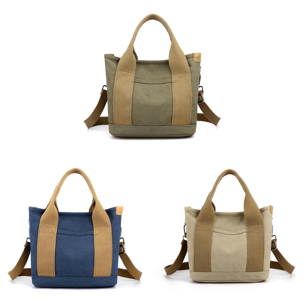 Minimalist Canvas Tote Bag With Zipper Pocket For Daily Use