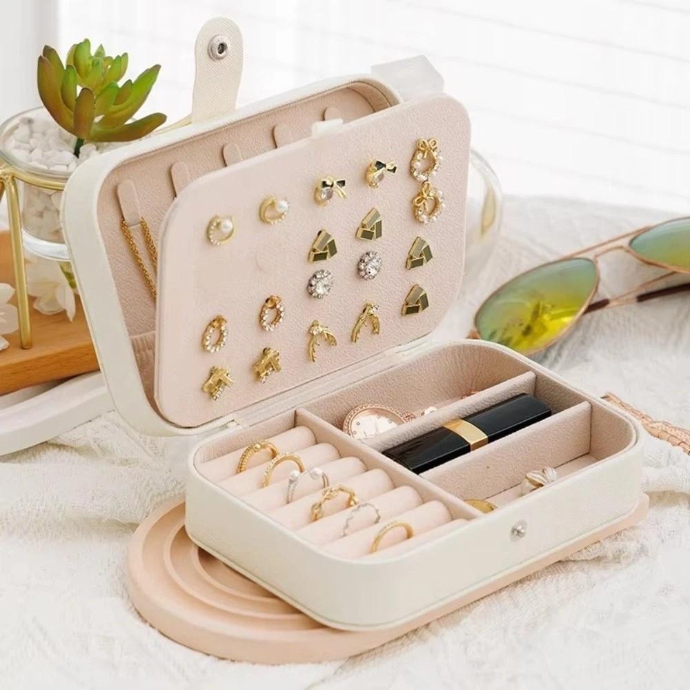 Multi-layer Earring Storage Case PU Leather Ornaments Storage Case Jewelry Box Women's Jewelry