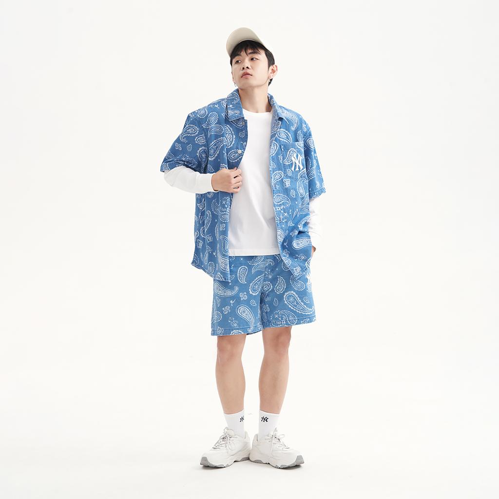 New MLB New York Yankees Casual Shorts Men's Light Blue 3LDPI0133-50SBL