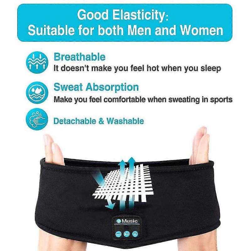 Sleep Headphones Bluetooth Headband, Wireless Headband HeadphonesBlack