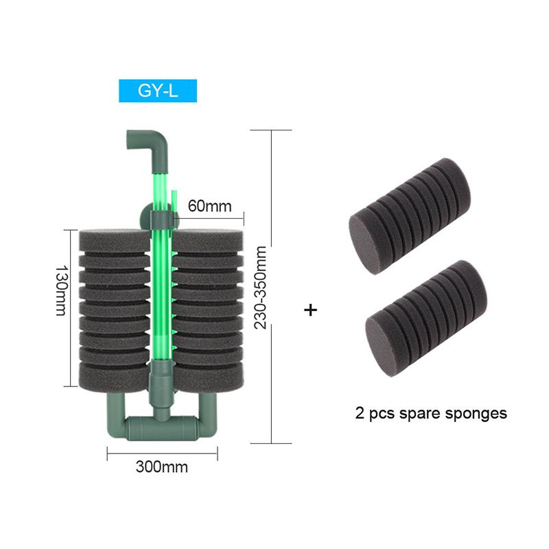 Double Head Sponge Filter for Fish Tank Cleaning Purifying Water Quality Pneumatic Filter Silent Aquarium Supplies Accessories