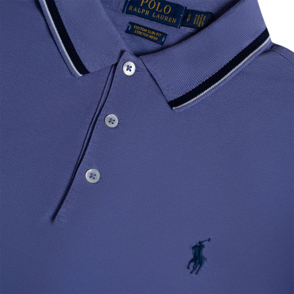Polo Ralph Lauren Ss24 Embroidered Pony Logo Long Sleeve Polo Shirt Men tops Purple 710784325-003