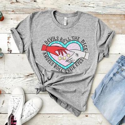 100% Cotton T Shirt Heart Graphic Print Unisex Women Clothes Girl Tops Summer T-Shirt Casual Clothing Oversized Unisex Tees Unisex