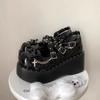 Women's single shoe element  chain dark babes rivet jk small leather shoes Mary Jane shoes sweet cool subculture