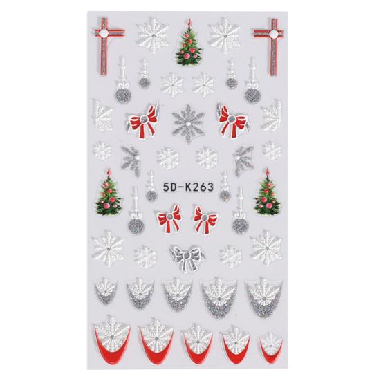 1 Sheet Christmas Pattern Art Snowflake Sticker Fine Workmanship Nail Bow Nail Art Decoration