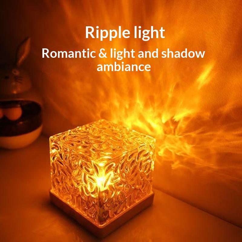 Plug In Dynamic Water Wave Cube Ambient Light With Remote Control 16 Color Modes For Bedroom Living Room Home Decor