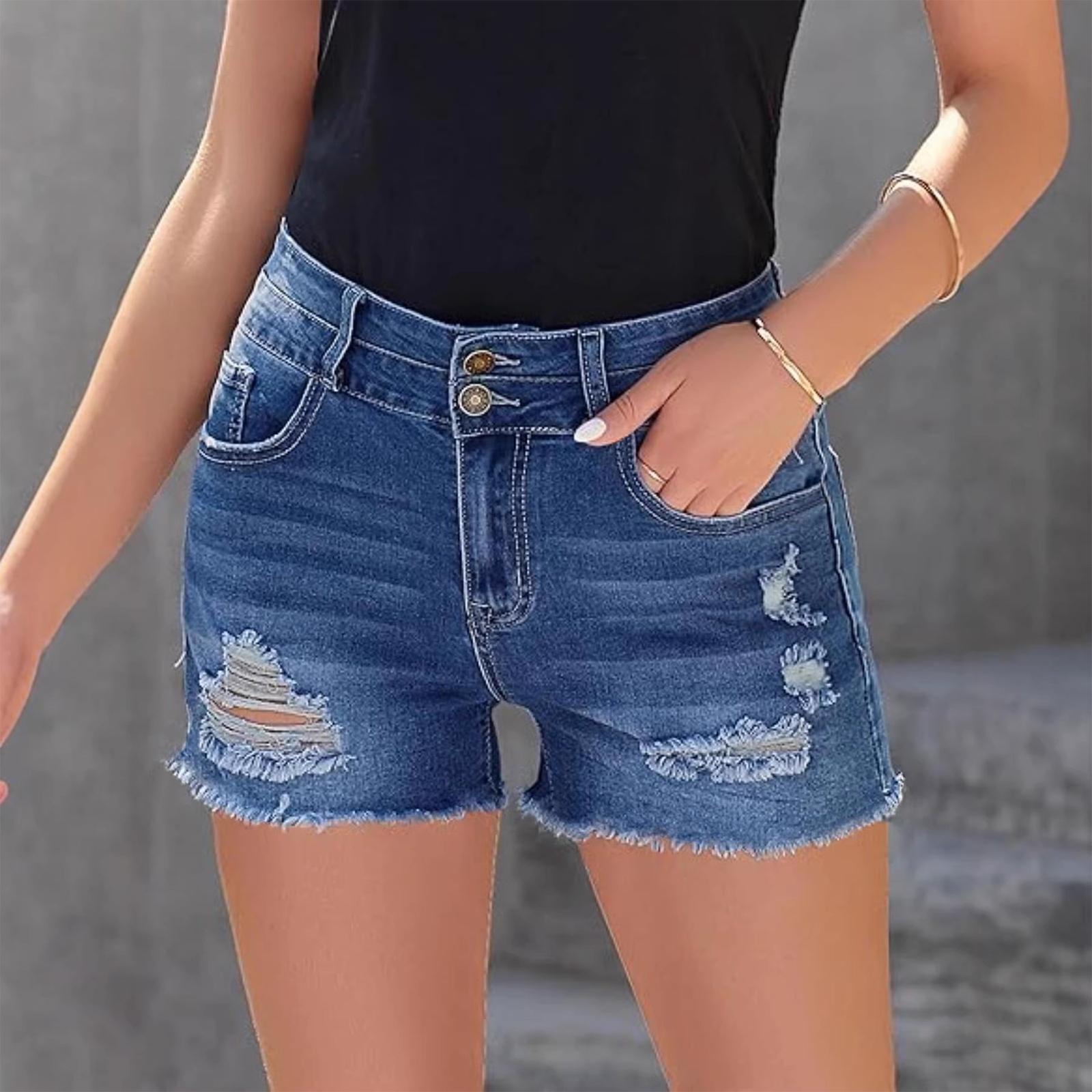 

Ladies Casual Versatile Fashionable Denim Shorts L синий
