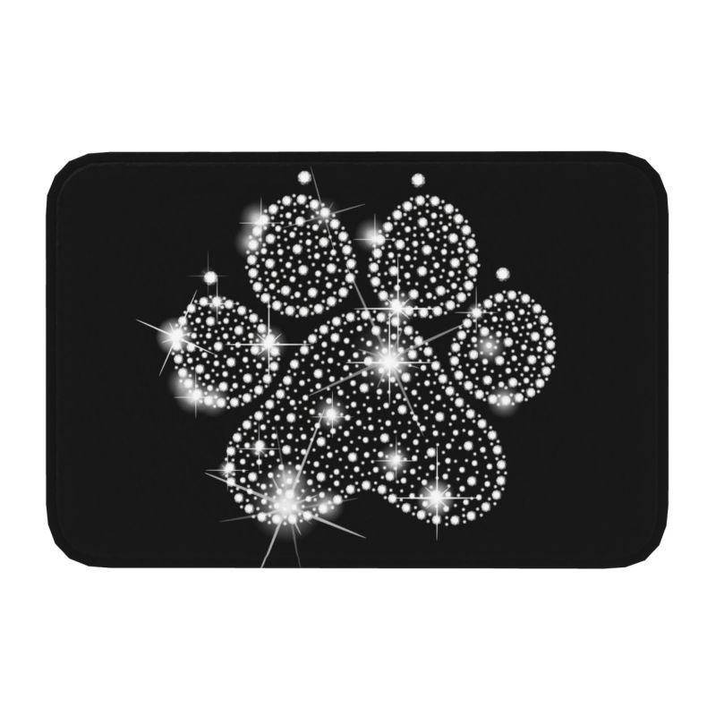 Buntes HundePfotenMuster Willkommen Eingangstür Matte Rutschfeste Teppiche für Schlafzimmer Dekor Heim Wohnzimmer Dekoration Küchenboden Matte