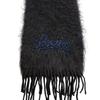 LOEWE Logo Beads Moheya wool Scarf black wool unisex Used