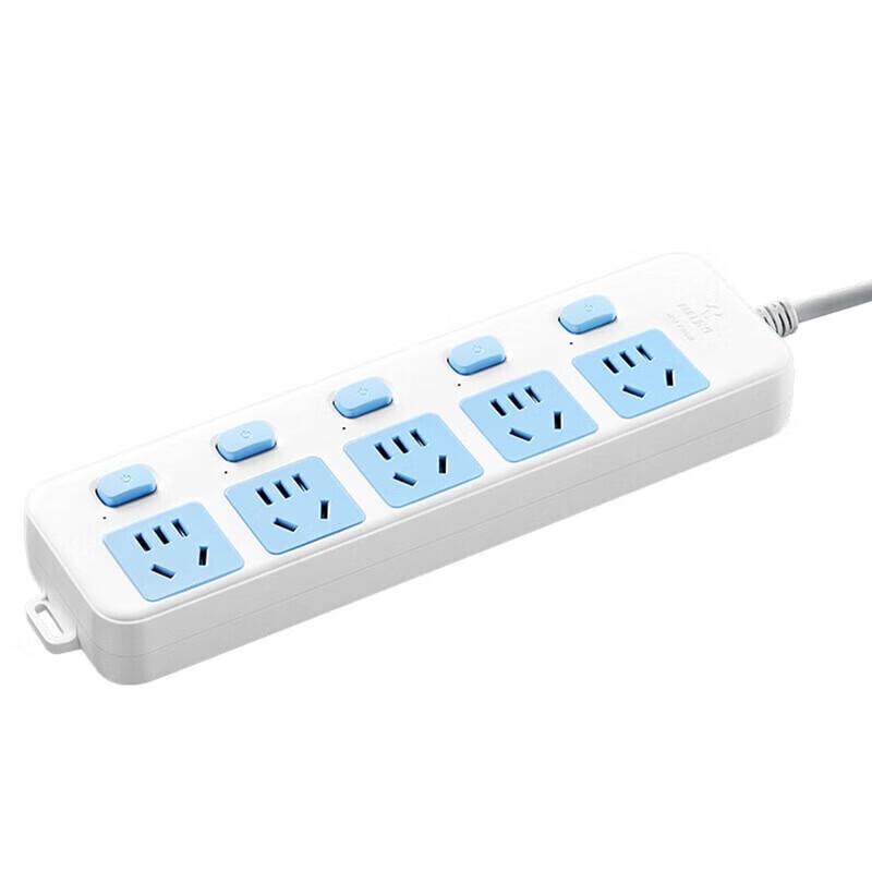 BULL GN-316 5-Outlet Power Strip with Individual Switches CN Plug (adapter Included)