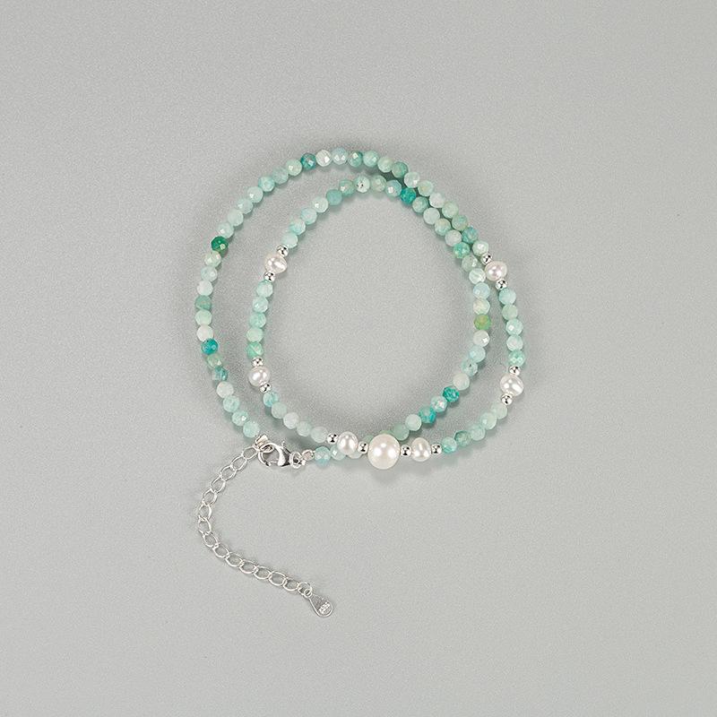 Korean Freshwater Pearl Necklace Baroque Pearl Tianhe Stone Necklace INS Sweet Beaded Collarbone Chain