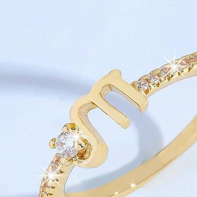 Simple Korean Version of the Twelve Constellations Ring Women's Fashion Personality Opening Adjustment Creative Ring Ins Tide Diamond Tail Ring
