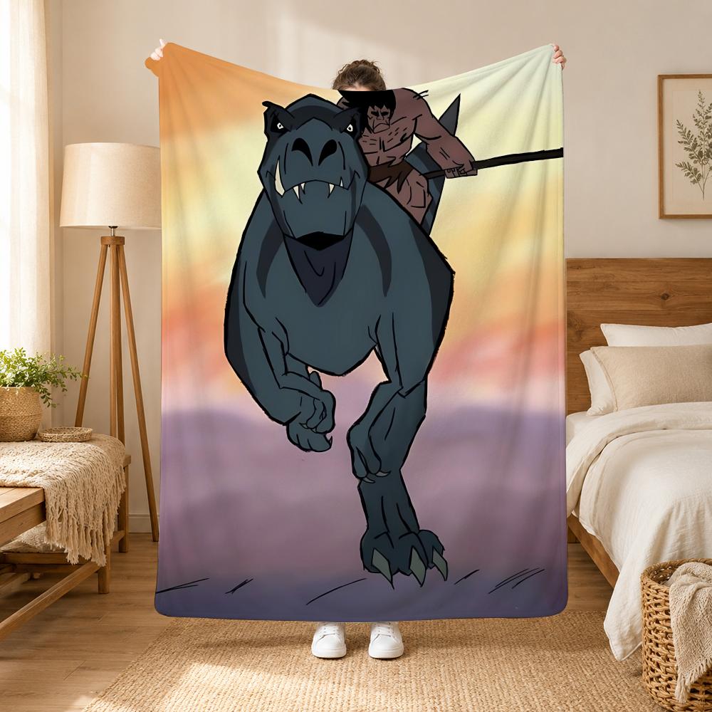 Primal Animation Series Throw 240G Flannel Blanket, Suitable For Sofas, Beds, Offices, Exquisite Gift Blankets