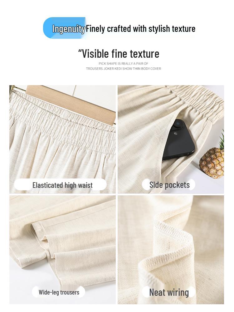 Women's Wide-Leg Lyocell Pants - 2026 Summer Breathable Tencel Linen, Casual Straight-Leg Design
