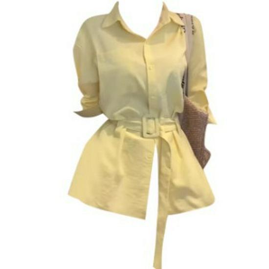 Women s Korean-Style Polo Long-Sleeve Slimming Top S