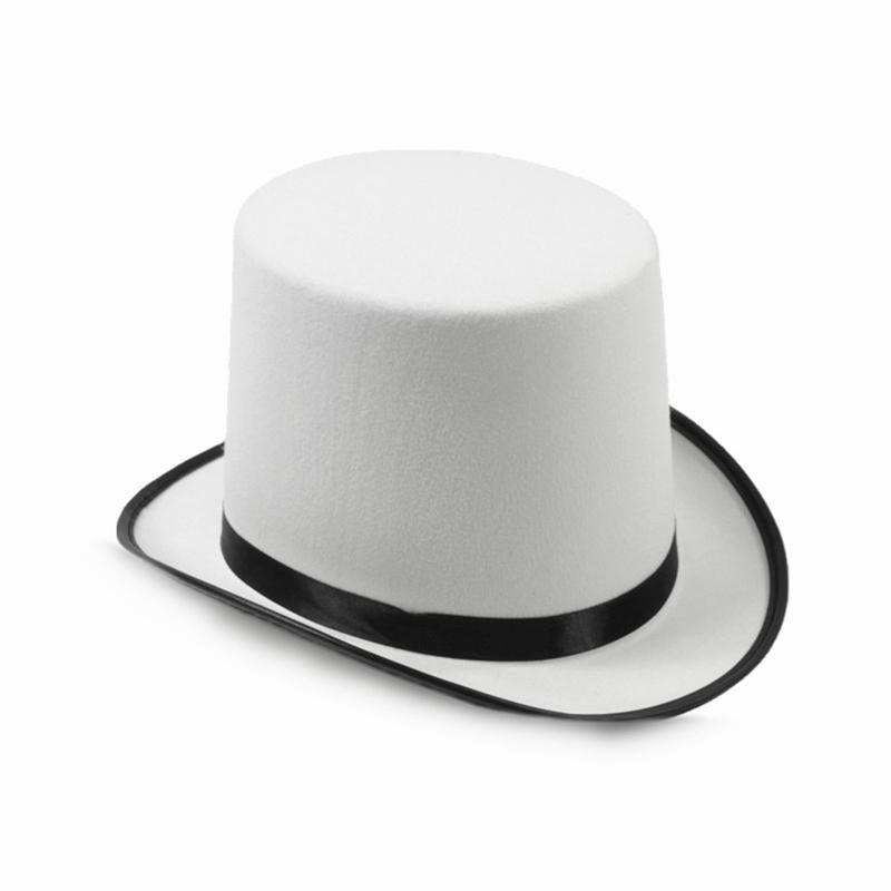Magician Top Hat White Top Hat Magician Performed Hat Jazz Stage Performances Bowler Top Hat Fancy Dress Costume