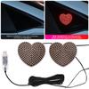 2Pcs/Set Heart-Shaped USB LED Car Interior Ambient Lights DIY Installation Auto Window Decoration Windshield Lights