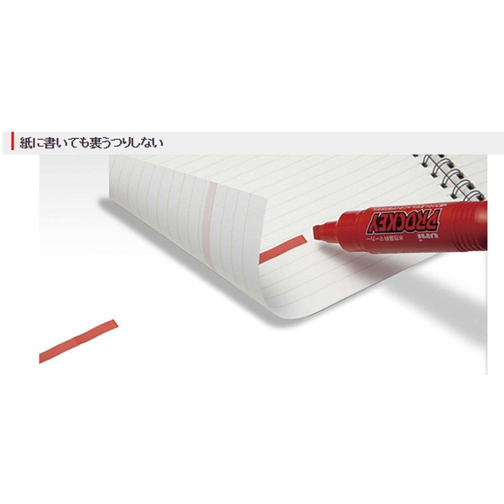 Mitsubishi Pencil Prockey Twin Marker Fluorescent Pink (Bold & Fine) - 10-Pack