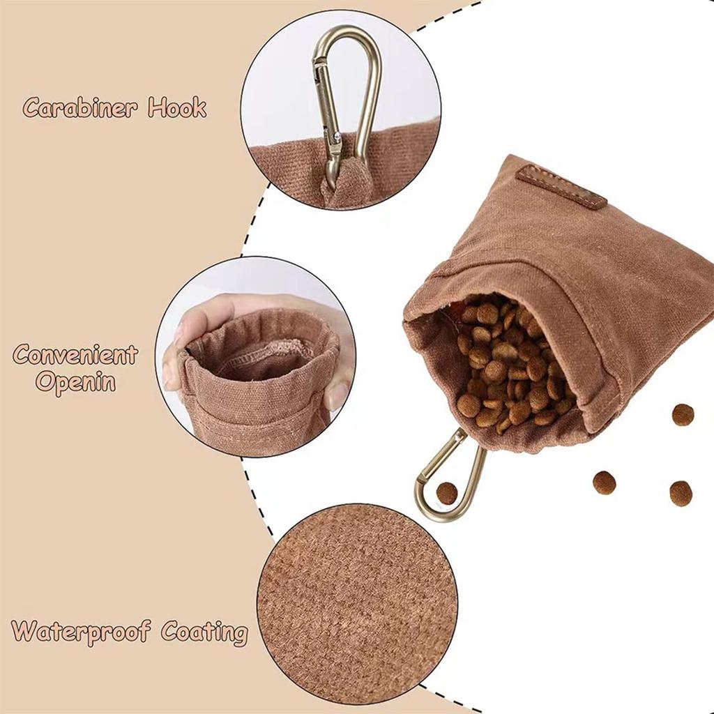 Dog Pouch Auto-Closing- Hands-Free Training Bag For Puppy Rewards, Leak-Proof Portable Pet Snack Dispenser For Walking Outdoor Travel