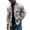 Tendință la modă pentru bărbați, de zi cu zi, cu imprimeu, cu mânecă lungă, jachetă cu nasturi