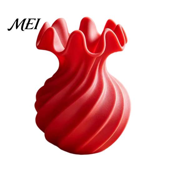 3D Printed Plant Holder Spiral Wave Vase, Minimalist Flower Holder, Decorative Vase for Fresh Style Pot or Dried Flowers, Artistic Desktop Ornament