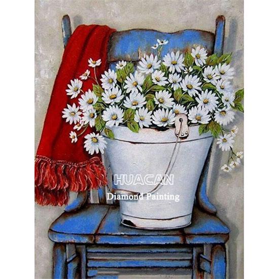 huacan Peinture de diamant carré complet, broderie de fleurs, image en strass, 5D