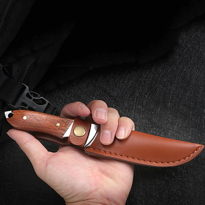 Stainless Steel Utility Knife Kitchen Cleaver Boning Knife Outdoors Fishing Barbecue Cutting Cooking Knife with Wood Handle