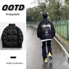Unisex Autumn/Winter Thickened Cotton Padded Jacket with Letter Print