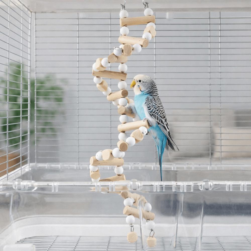 Wooden Parrots Perches Toys Sturdy Exercise Playstand Chew Toys Bird Cage Swing  Bird Training