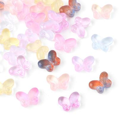 20 Stück Glas-Schmetterlingsperlen für DIY Halskette, Armband, Ohrringe, Schmuckherstellung, Bastelzubehör