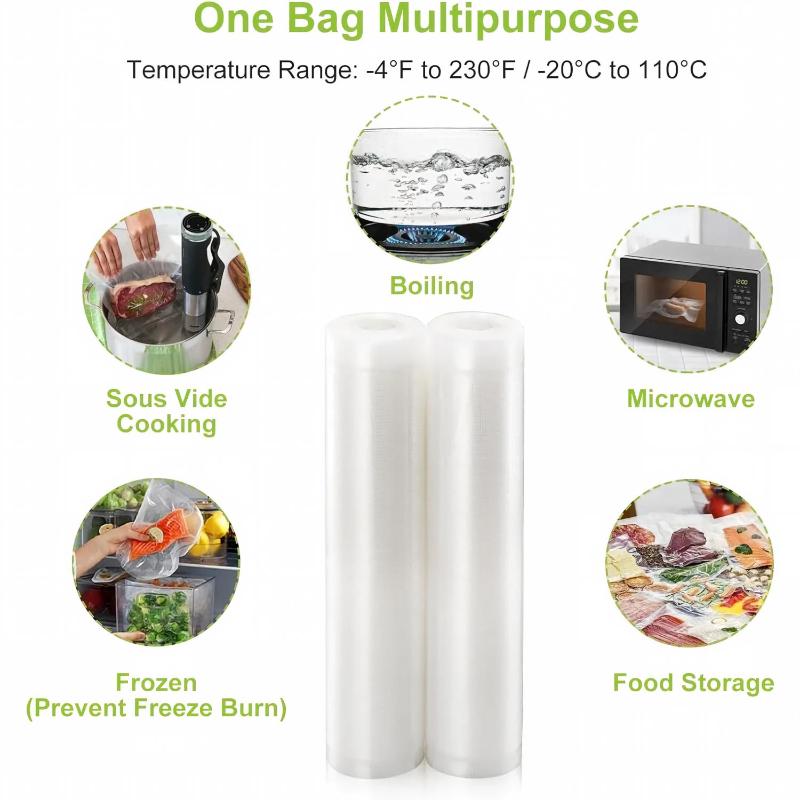 Bpa Free Vacuum Sealer Rolls Food Grade Universal Compatible For Kitchen Food Storage Meal Prep Sous Vide