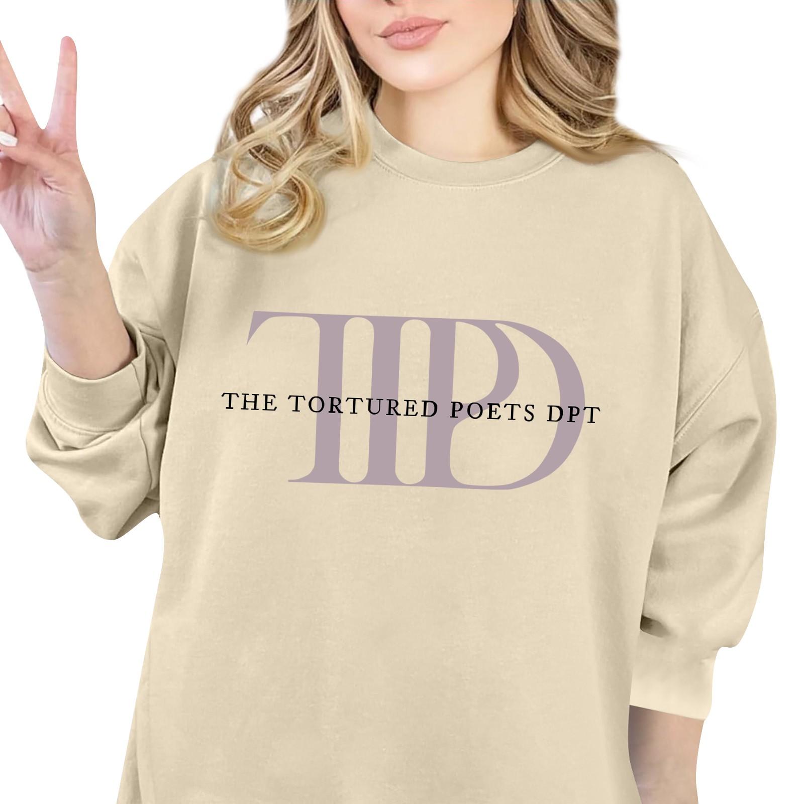 

Женская модная повседневная толстовка с длинными рукавами и круглым вырезом с принтом букв M бежевый