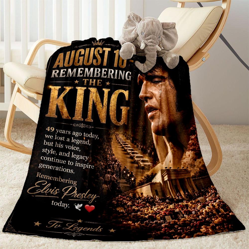 Elvis Presley Performance Blanket Soft Warm Cozy Great for Livingroom Picnics Office Chair Four Seasons Universal Playful Design