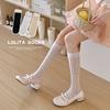 Ladies Spring and Summer Thin Mesh Hollow Diamond Sweet Long Tube Stack Socks