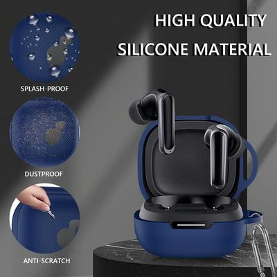 Silikonhülle mit Karabiner Schutzhülle Kratzfestes Kopfhörer-Etui Abdeckung für Anker Soundcore P40i Kopfhörer Ladeetui