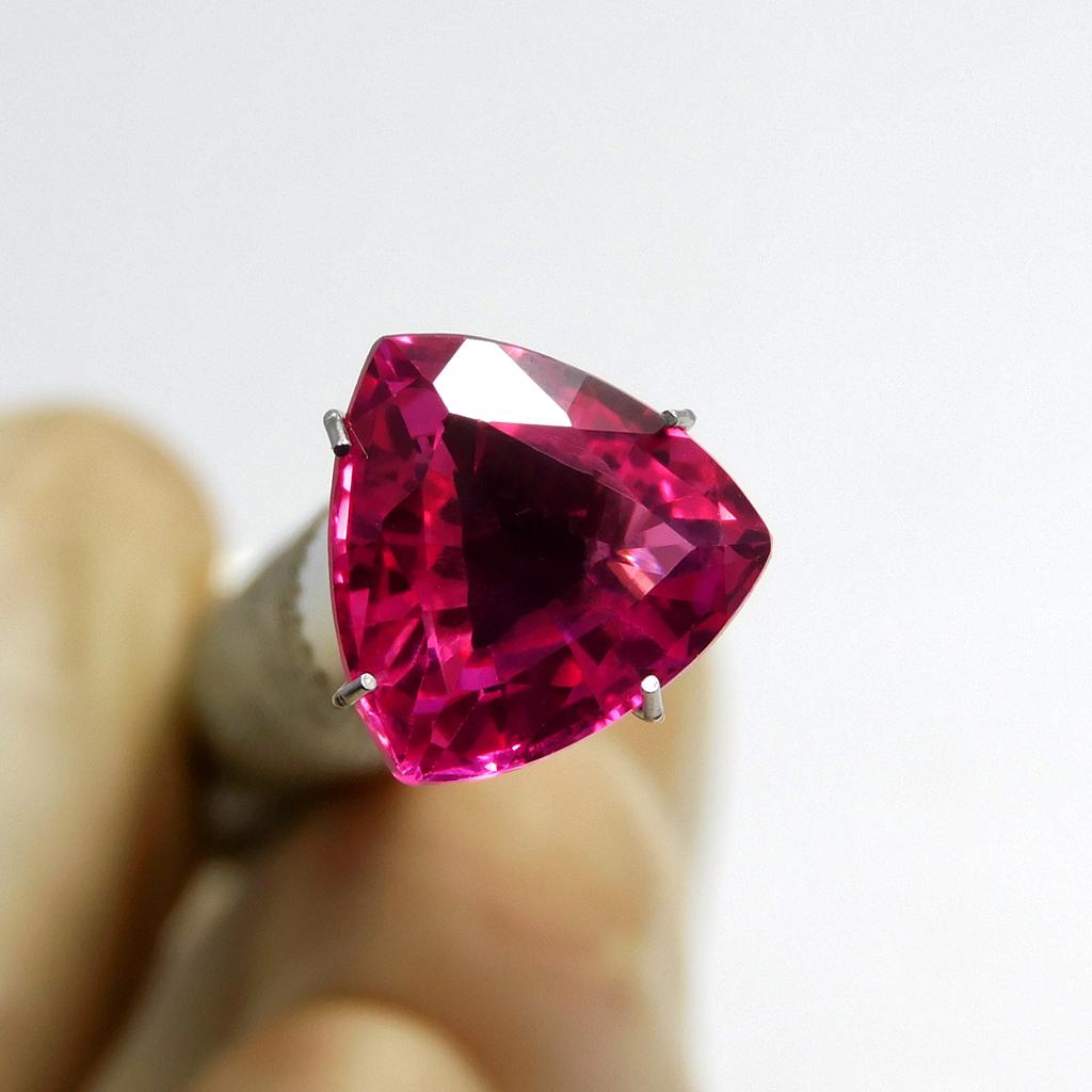 Loose Gemstone Natural CERTIFIED 5.15 Ct Trillion Cut Pink Ruby Ring Size