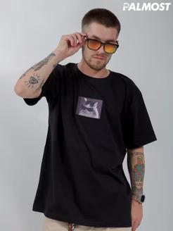 Black oversized pink flower T-shirt 3XL