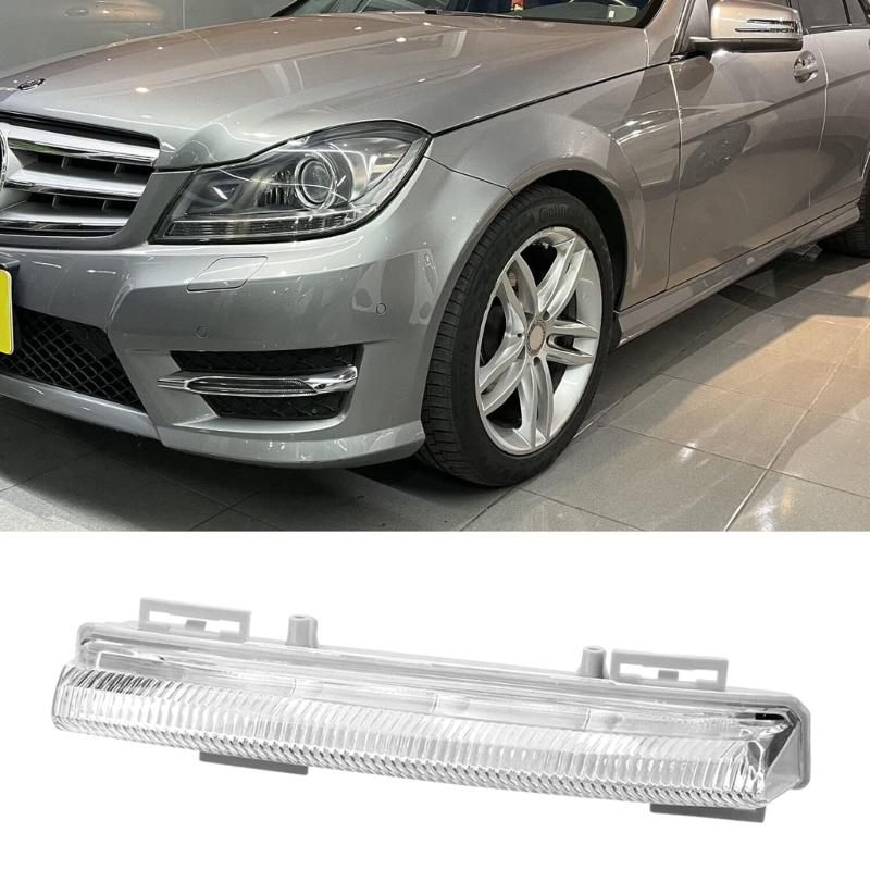 Car Daytime Running Light Waterproof Strip Auto Headlights White Turn Signal Fog Lights for Mercedes C250 C350 2012-2014