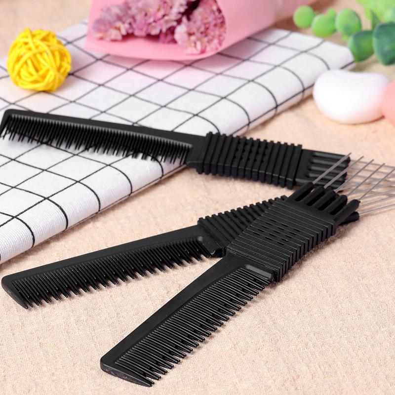 Oil Head Curly Comb Men Double Side Tooth Combs Steel Needle Fork Combs Hair Brush Barber Salon Hairdressing Tools